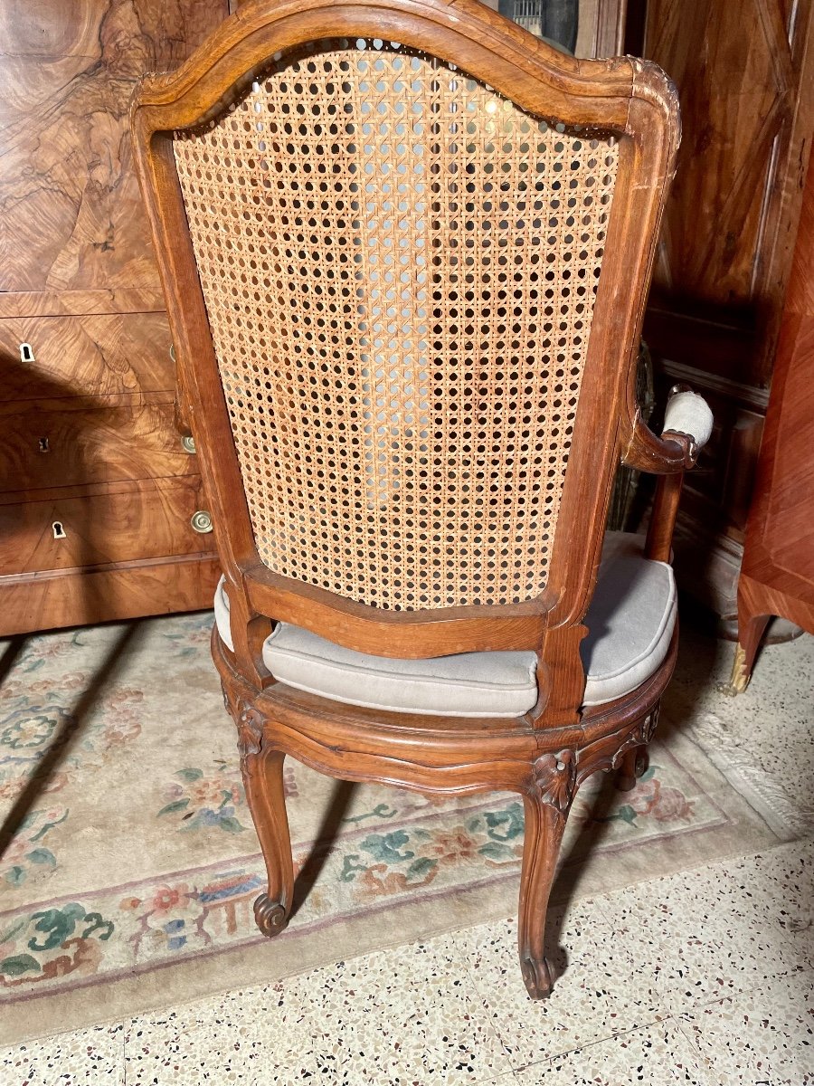 Fauteuil  Régence En Noyer D époque XIXém Siècle. -photo-2