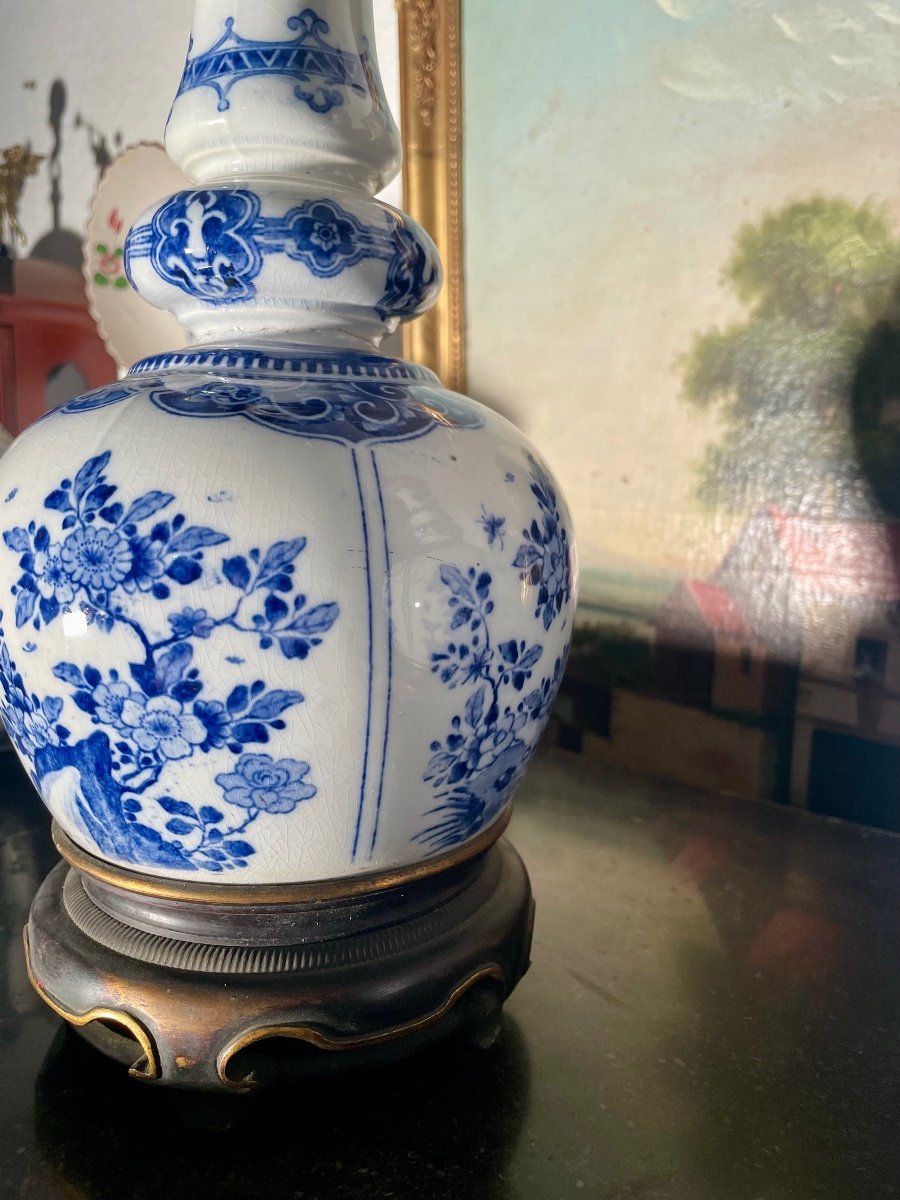 Pair Of 19th Century Delft Earthenware Lamps. -photo-4