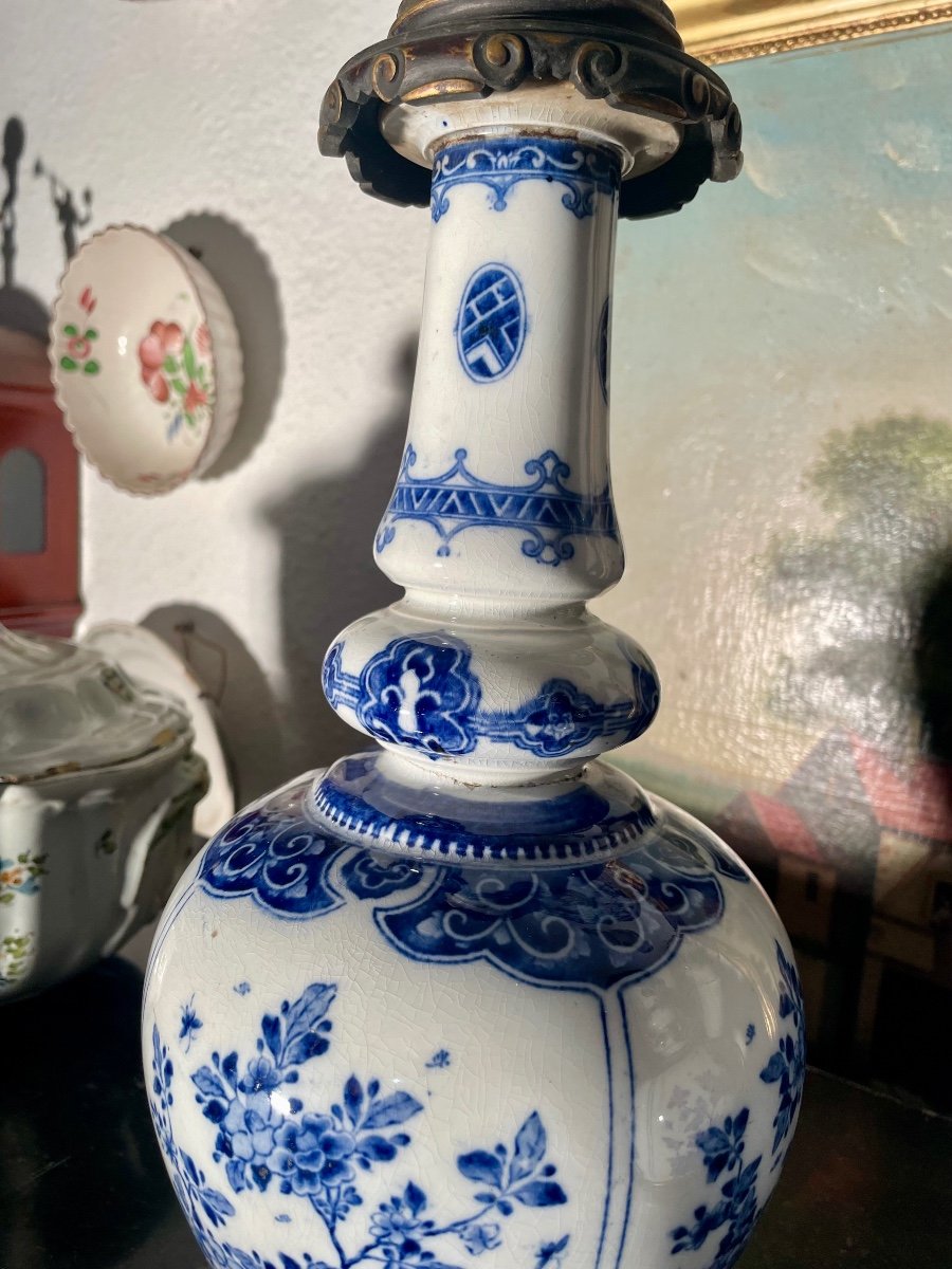 Pair Of 19th Century Delft Earthenware Lamps. -photo-5