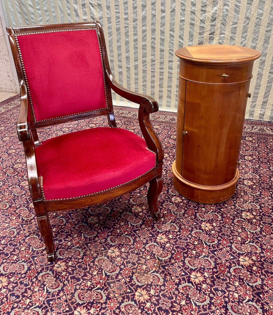 Charles X Armchair, In Rosewood, 19th Century Period, -photo-5