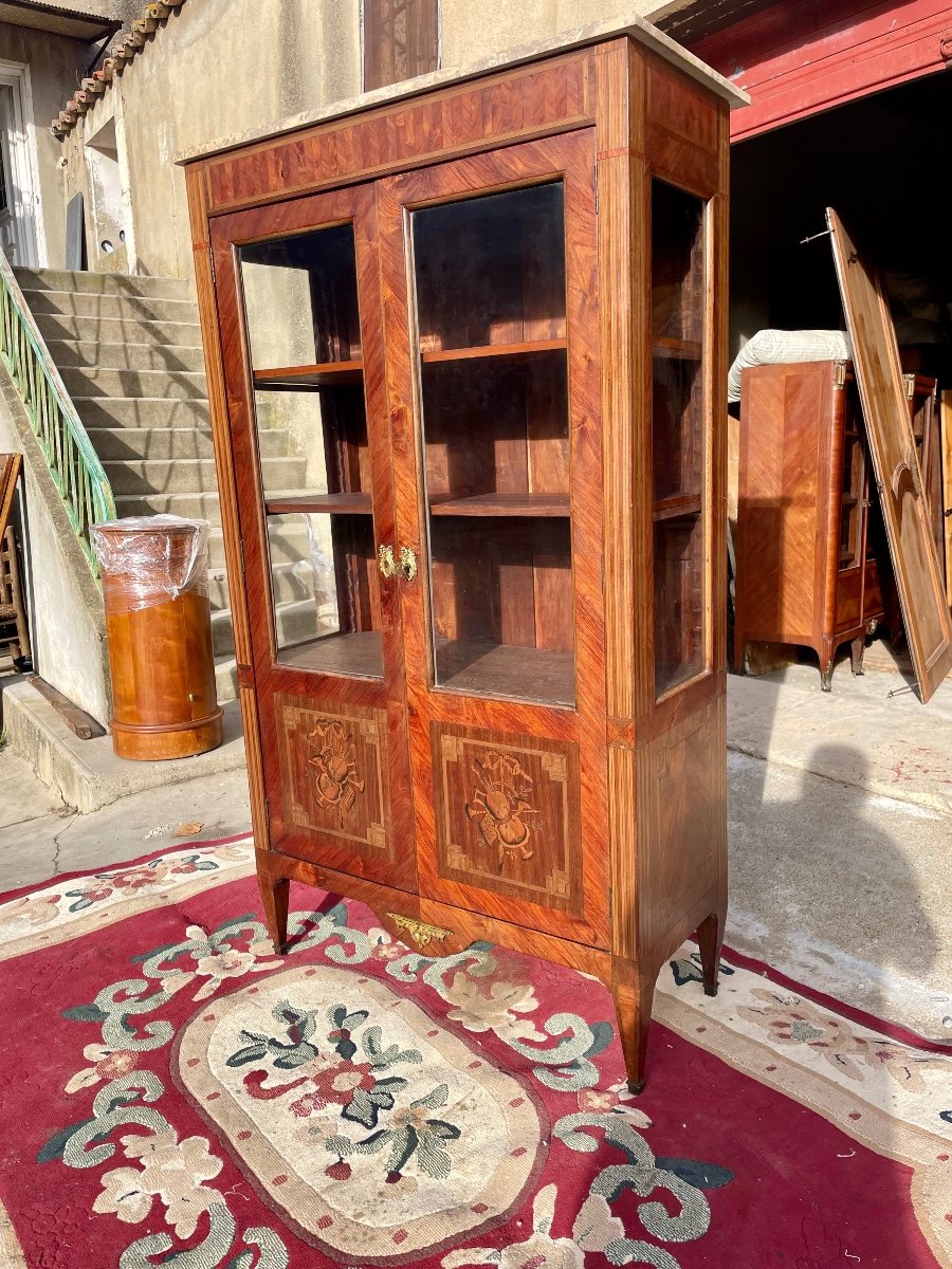 Display Cabinet, Silver Cabinet, Louis XVI, In Marquetry From The 19th Century -photo-3