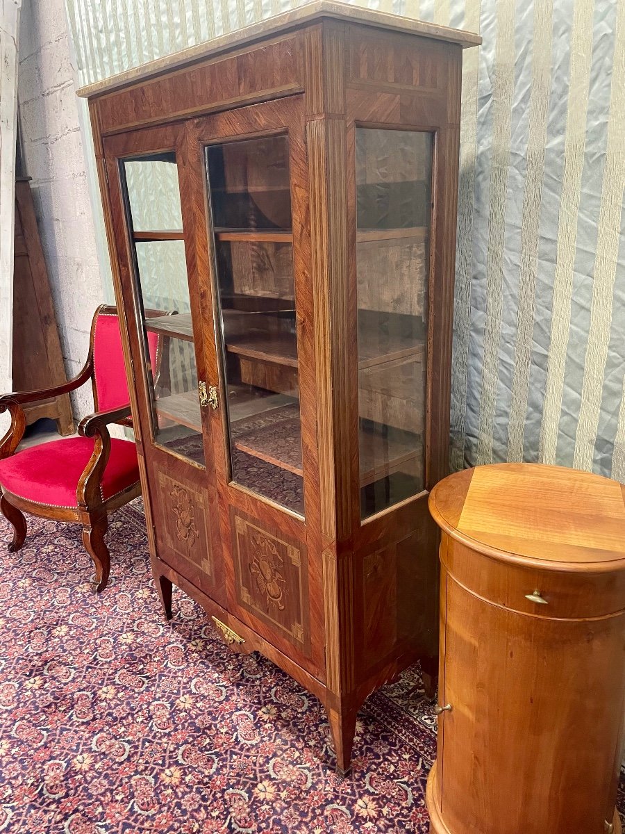 Vitrine, Argentier, Louis XVI, En Marqueterie D époque XIXém Siècle -photo-1