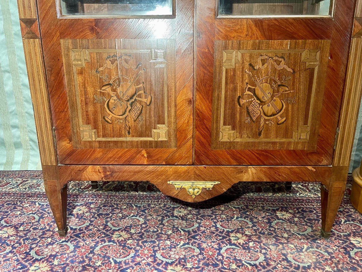 Display Cabinet, Silver Cabinet, Louis XVI, In Marquetry From The 19th Century -photo-3