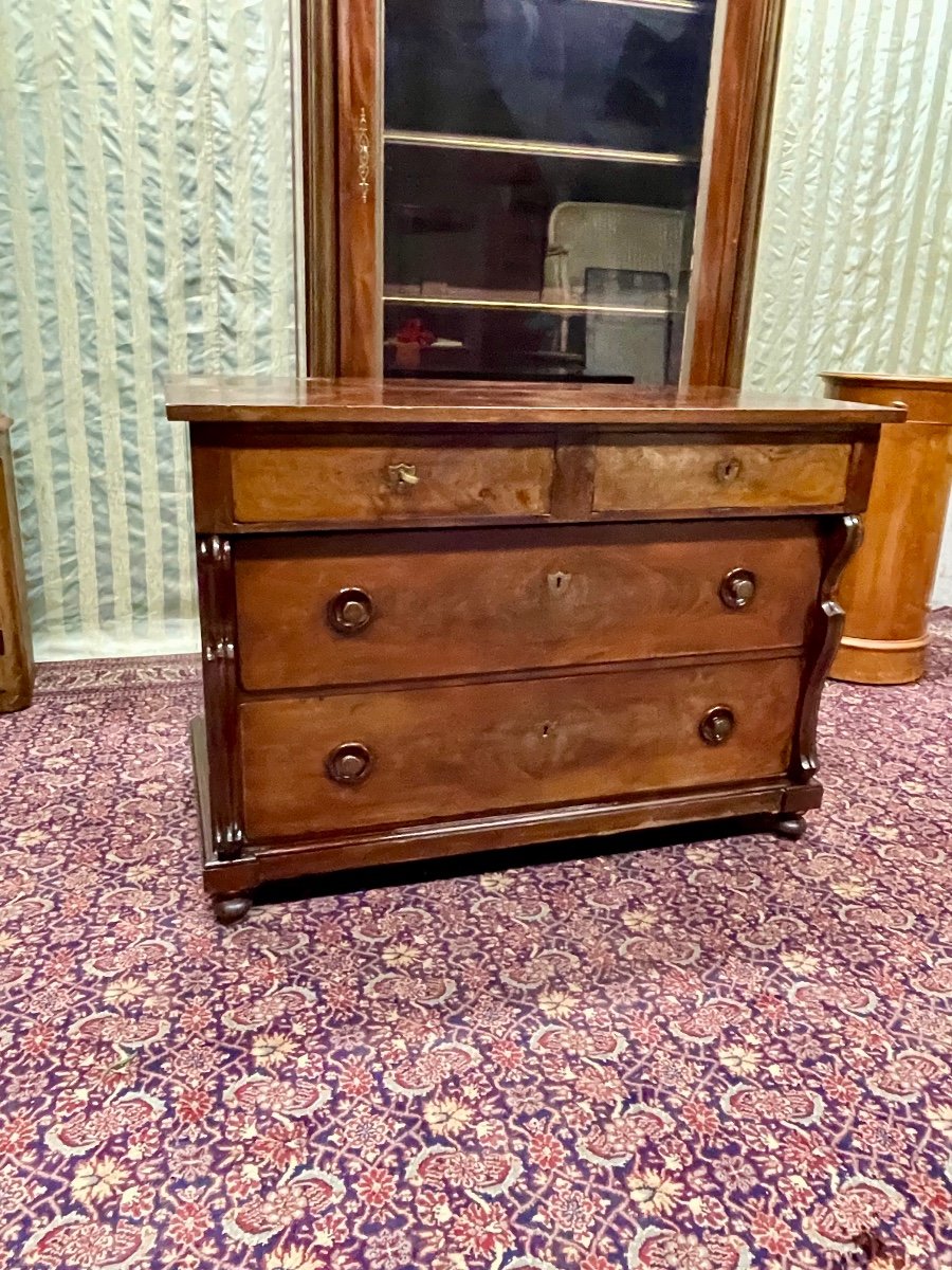 Commode Anglaise En Acajou D’époque XIXé Siècle.-photo-2