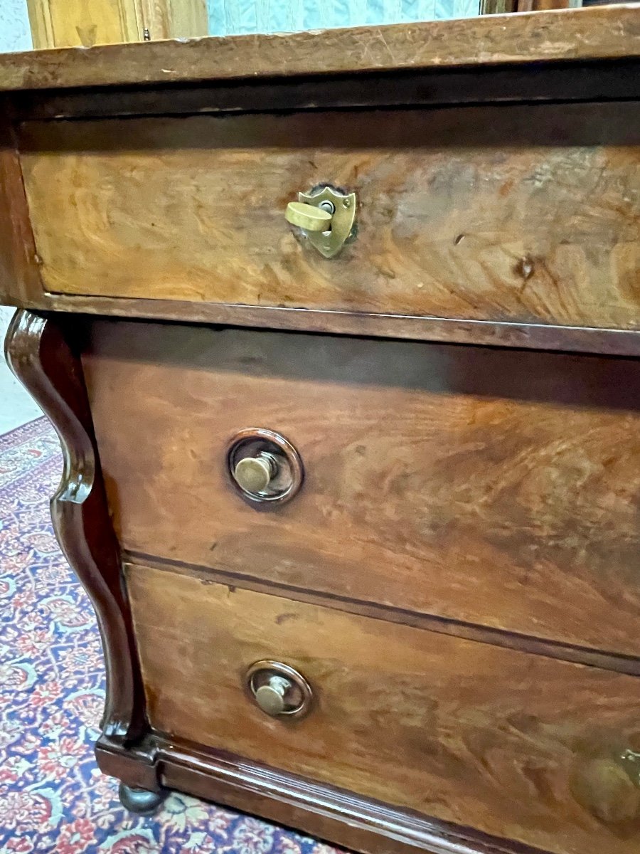 19th Century English Mahogany Chest Of Drawers.-photo-3