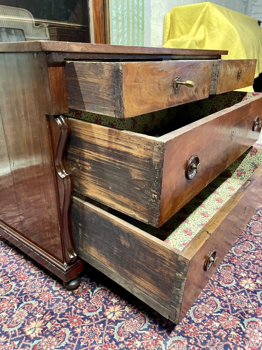 19th Century English Mahogany Chest Of Drawers.-photo-4