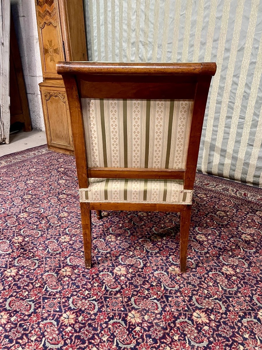 Armchair, Directoire In Walnut, 18th Century -photo-1