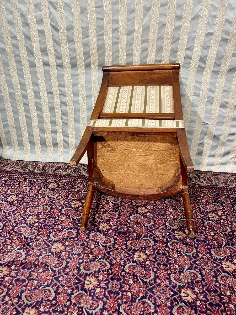 Armchair, Directoire In Walnut, 18th Century -photo-2