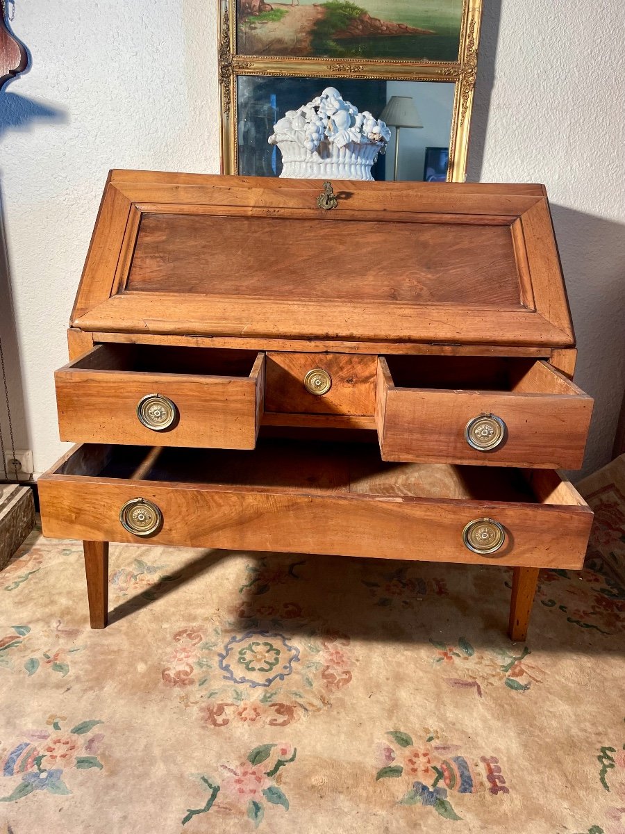 Bureau,, à Pente, Secrétaire, Louis XVI  En Noyer D époque XVIIIem Siècle. -photo-2