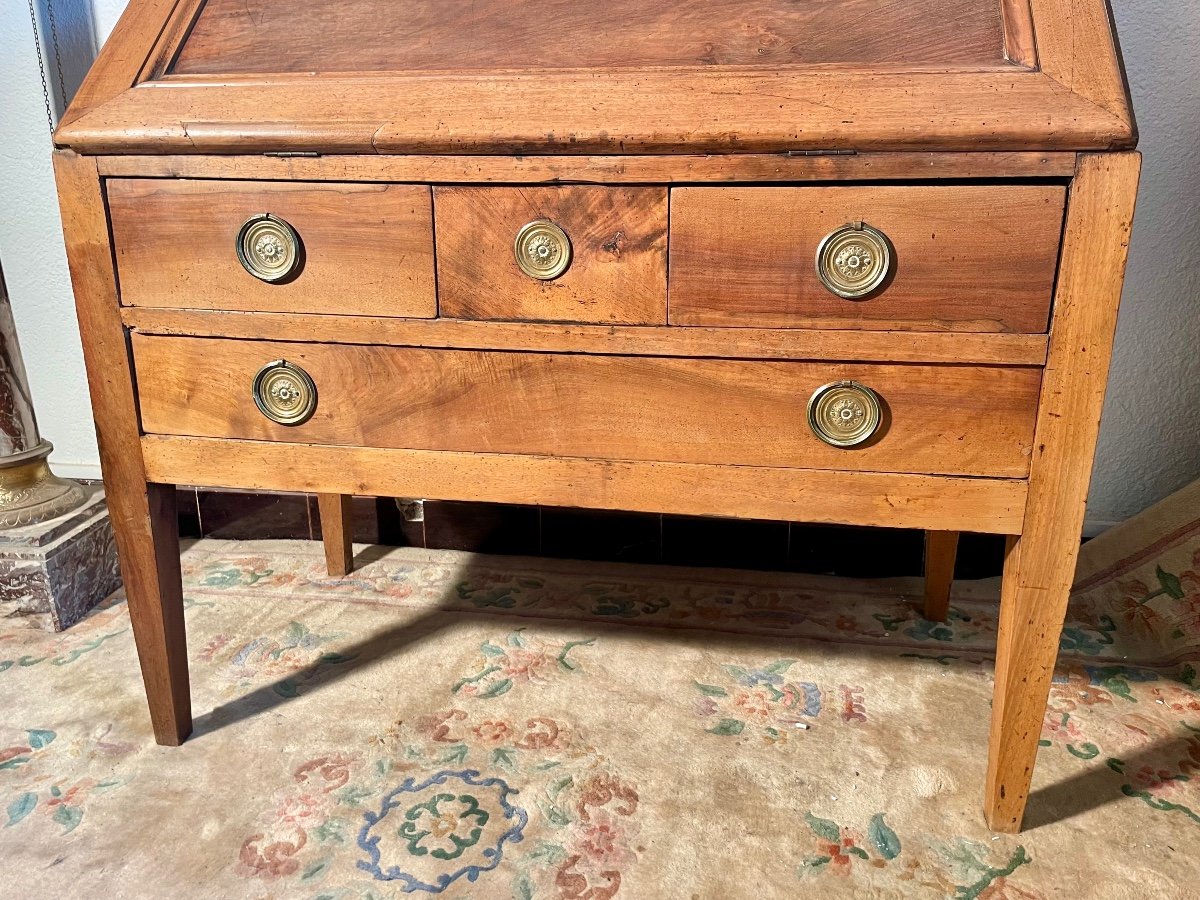 Bureau,, à Pente, Secrétaire, Louis XVI  En Noyer D époque XVIIIem Siècle. -photo-4