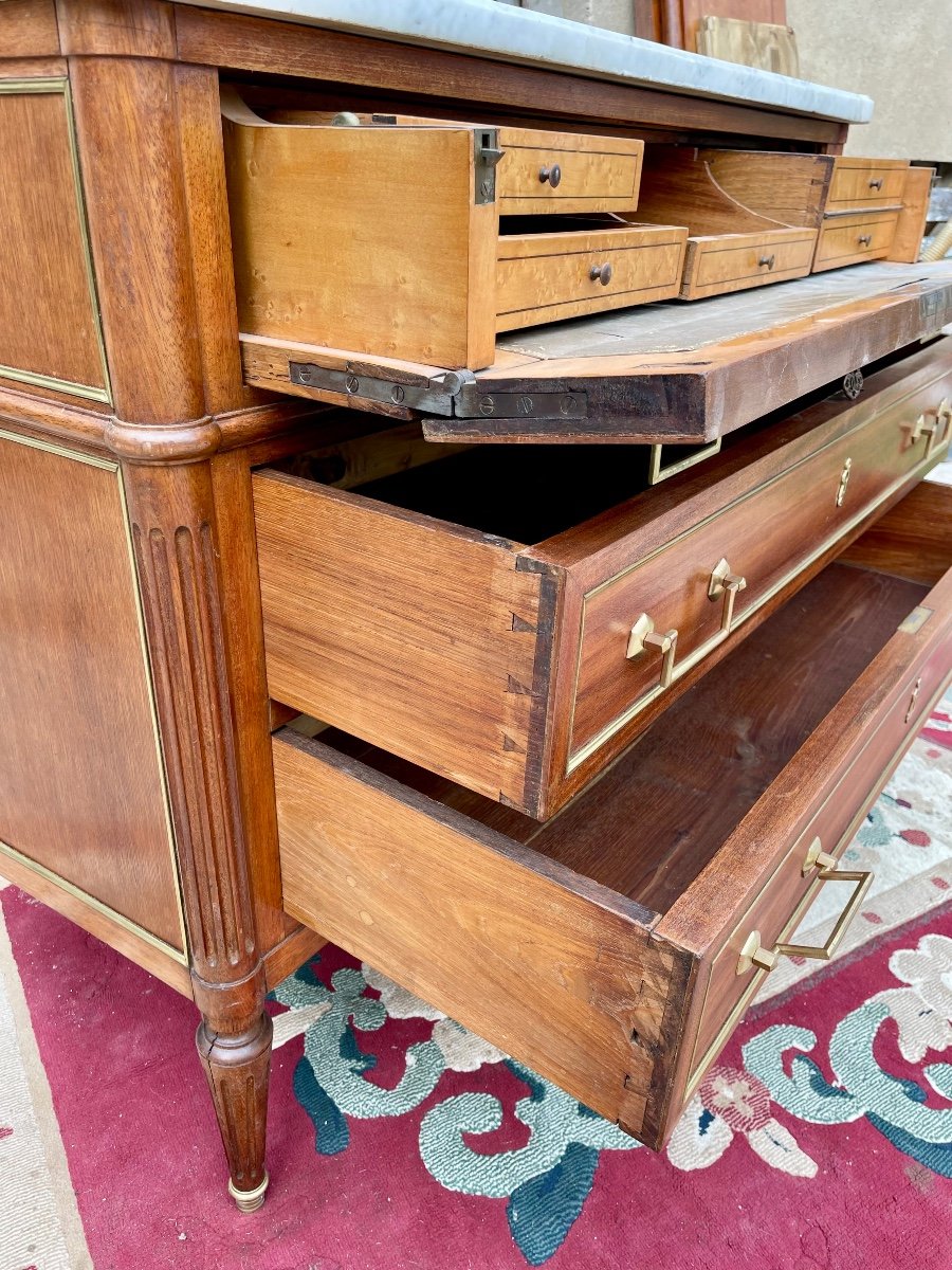 Commode,,, Secrétaire, Louis, XVI, Acajou D’époque XIXe Siècle.-photo-2