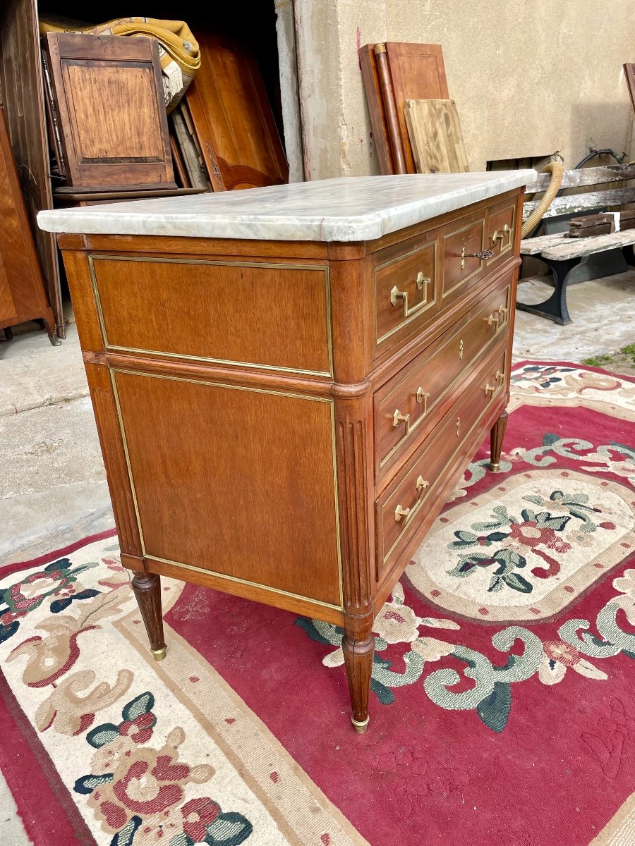 Commode,,, Secrétaire, Louis, XVI, Acajou D’époque XIXe Siècle.-photo-8