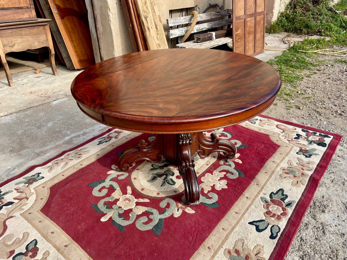 Table, Guéridon En Acajou D’époque, Napoléon III , XIXé Siècle.-photo-2