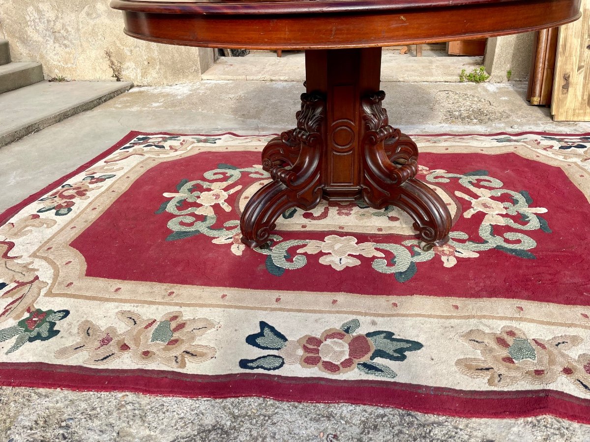 Table, Guéridon En Acajou D’époque, Napoléon III , XIXé Siècle.-photo-3