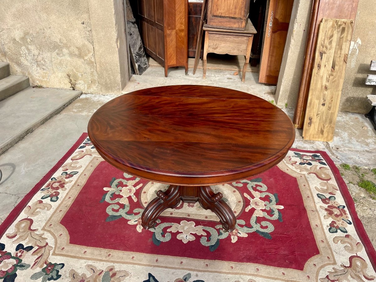 Table, Guéridon En Acajou D’époque, Napoléon III , XIXé Siècle.-photo-4