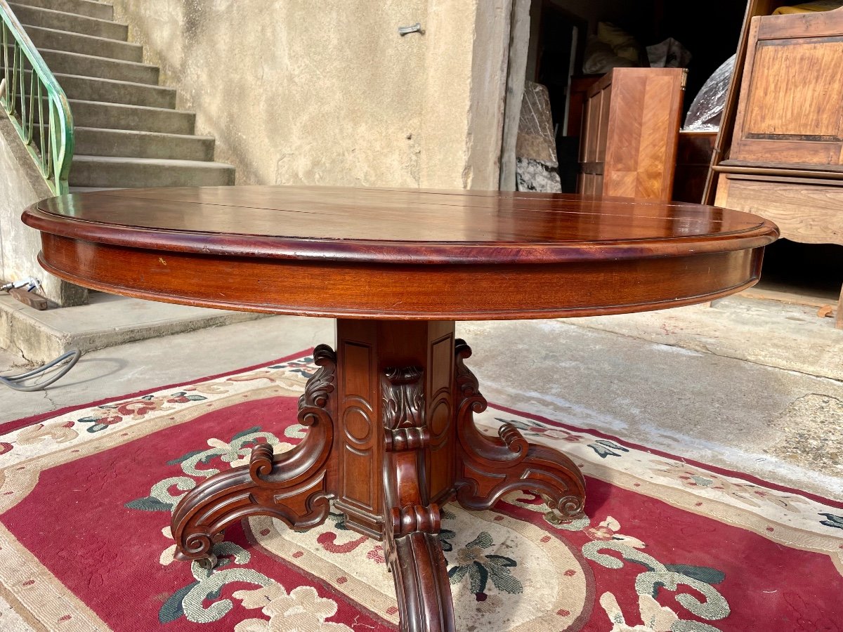 Table, Guéridon En Acajou D’époque, Napoléon III , XIXé Siècle.-photo-4