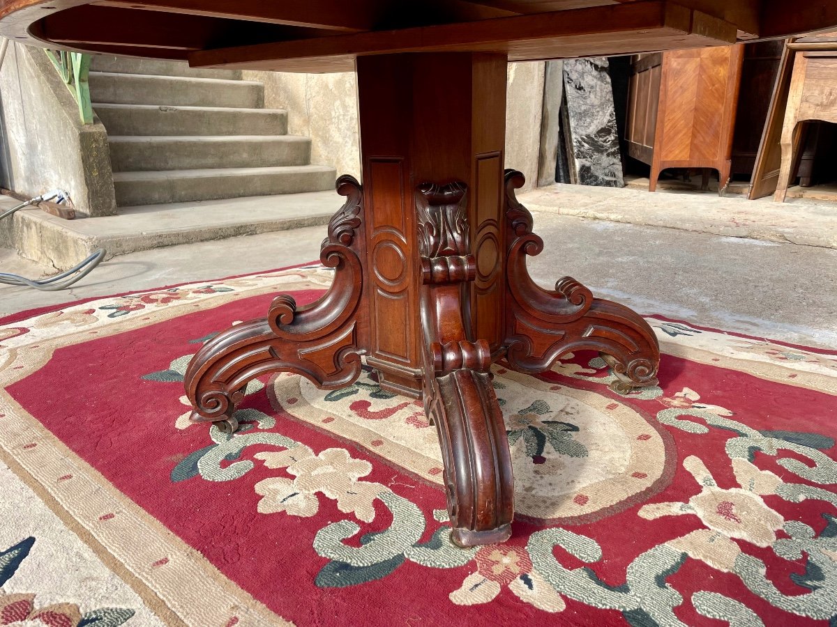 Table, Guéridon En Acajou D’époque, Napoléon III , XIXé Siècle.-photo-8