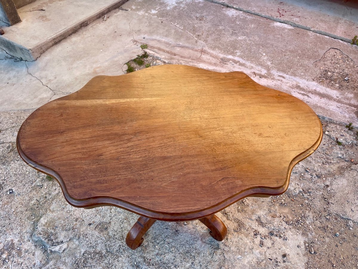 Table, Side Table, Violin In Mahogany From The Napoleon III Period. 19th Century. -photo-2