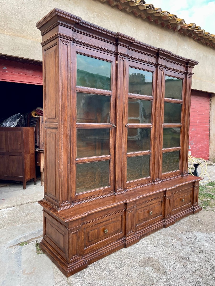 Large Library,,,directoire In Walnut, Solid Period, 1930.-photo-3