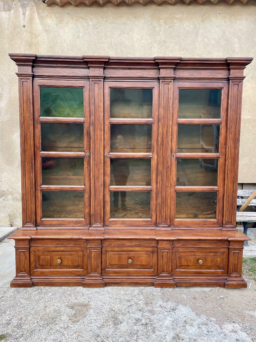 Large Library,,,directoire In Walnut, Solid Period, 1930.