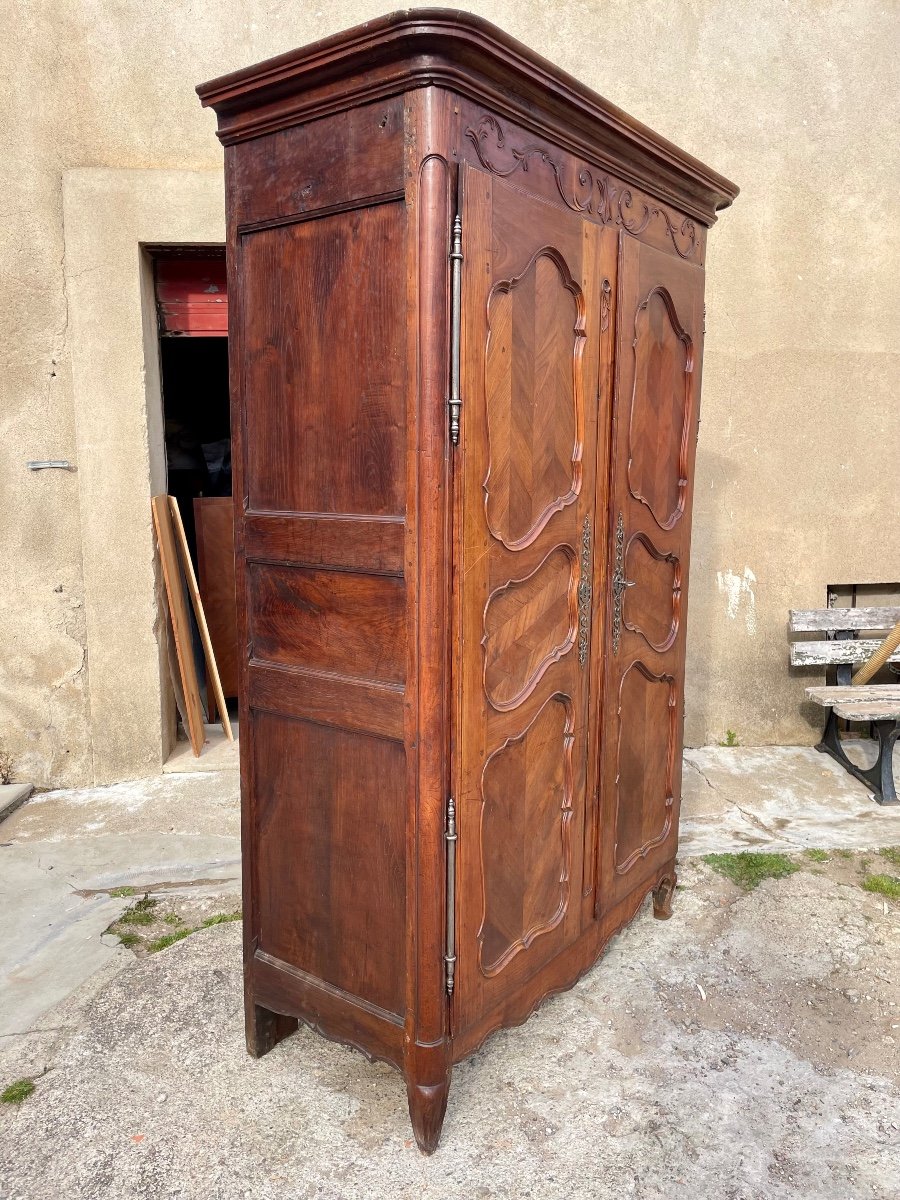 Louis XV Wardrobe In Cherry Wood From The 18th Century. -photo-3