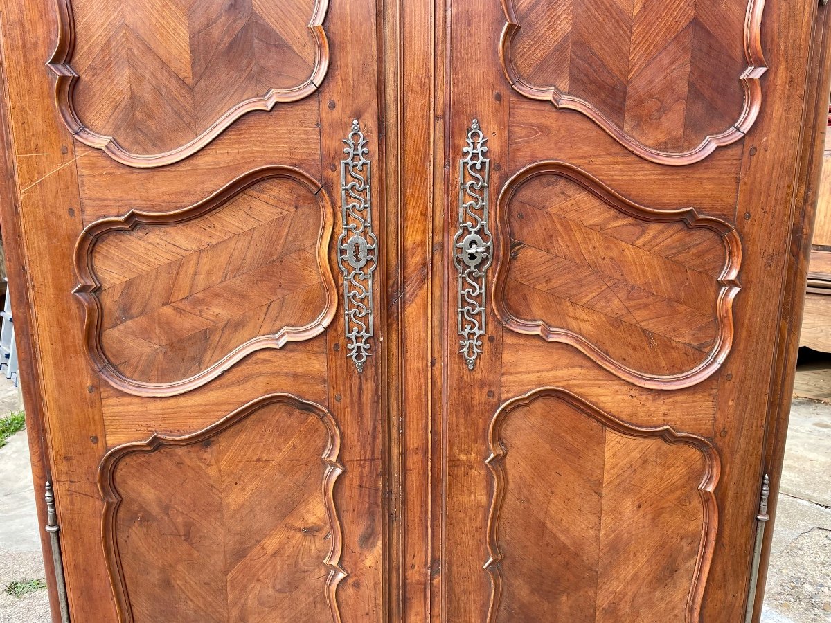 Louis XV Wardrobe In Cherry Wood From The 18th Century. -photo-2