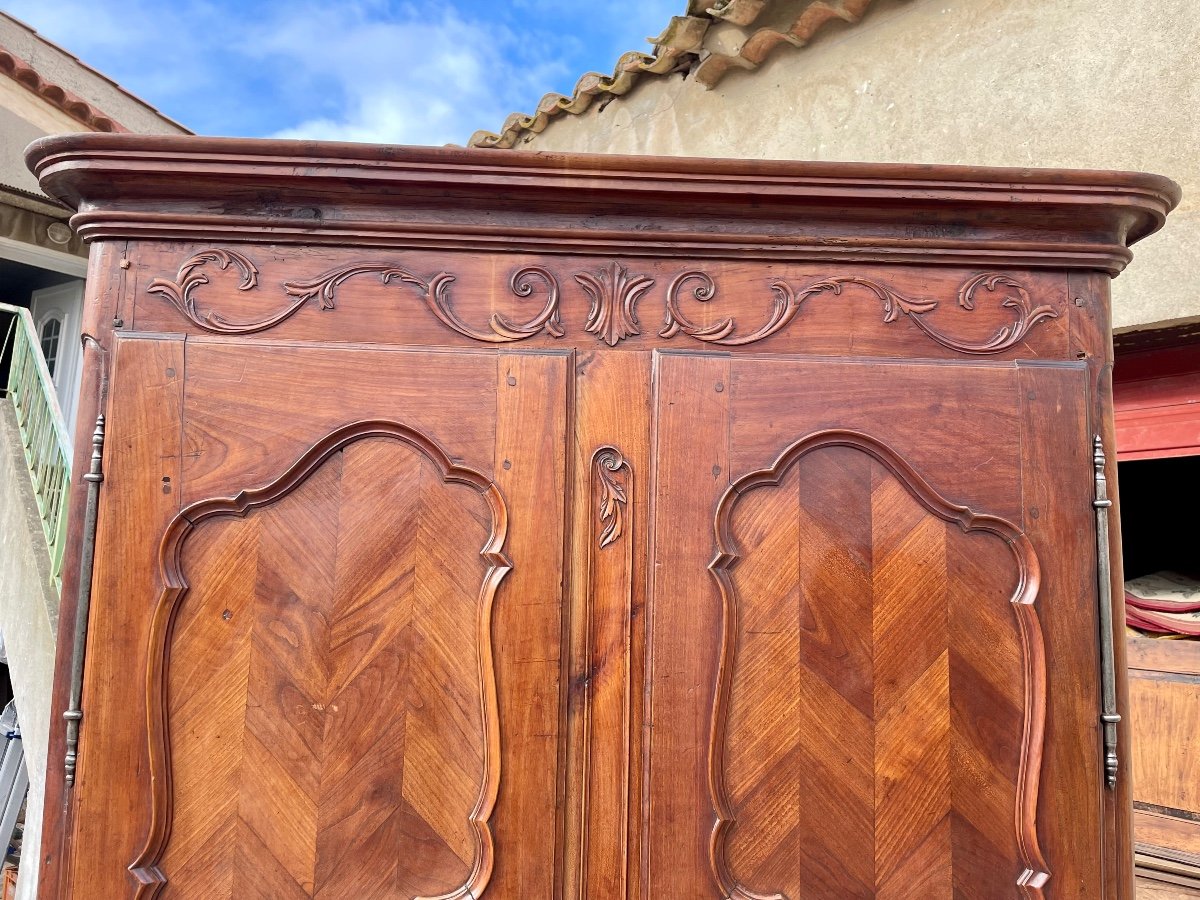 Louis XV Wardrobe In Cherry Wood From The 18th Century. -photo-3