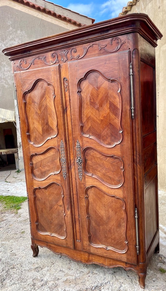 Louis XV Wardrobe In Cherry Wood From The 18th Century. -photo-5