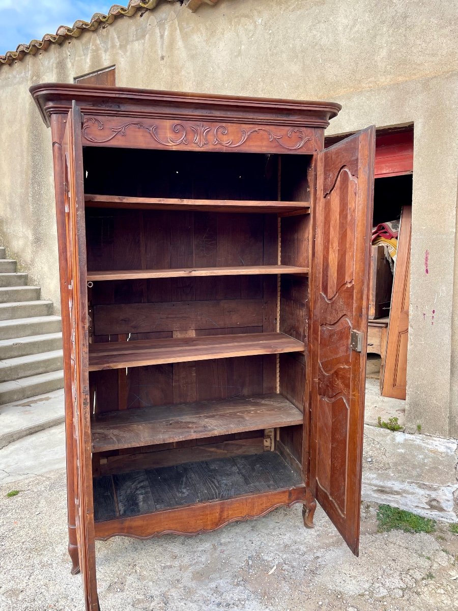 Louis XV Wardrobe In Cherry Wood From The 18th Century. -photo-7