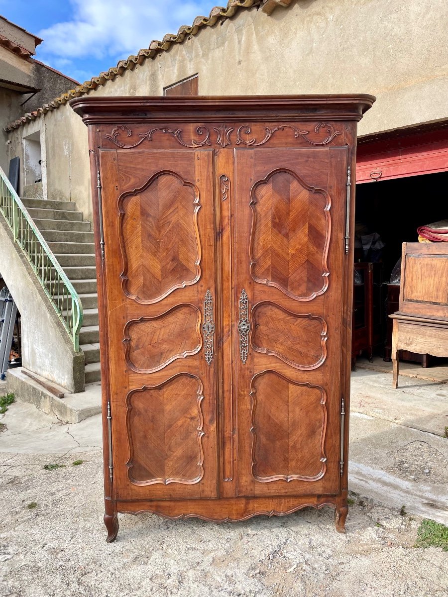 Louis XV Wardrobe In Cherry Wood From The 18th Century. 