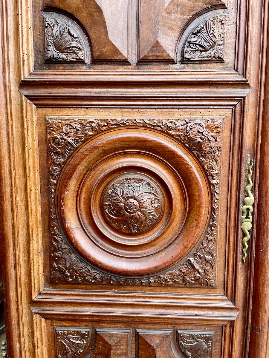 Paire De Portes Louis XIII  En Noyer D époque XVIIem Siècle.-photo-4