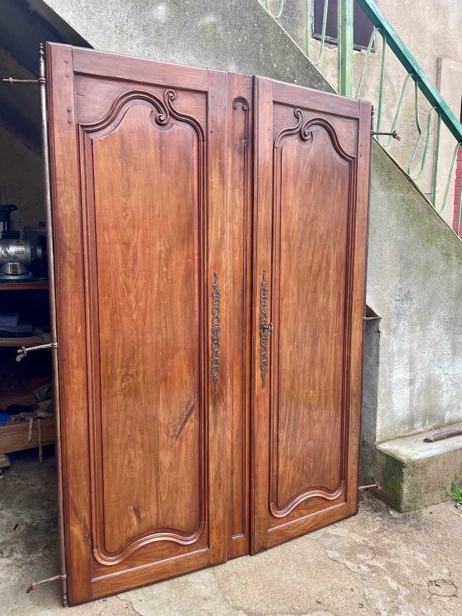 Pair Of Louis XV Cherry Wood Doors From The 17th Century.