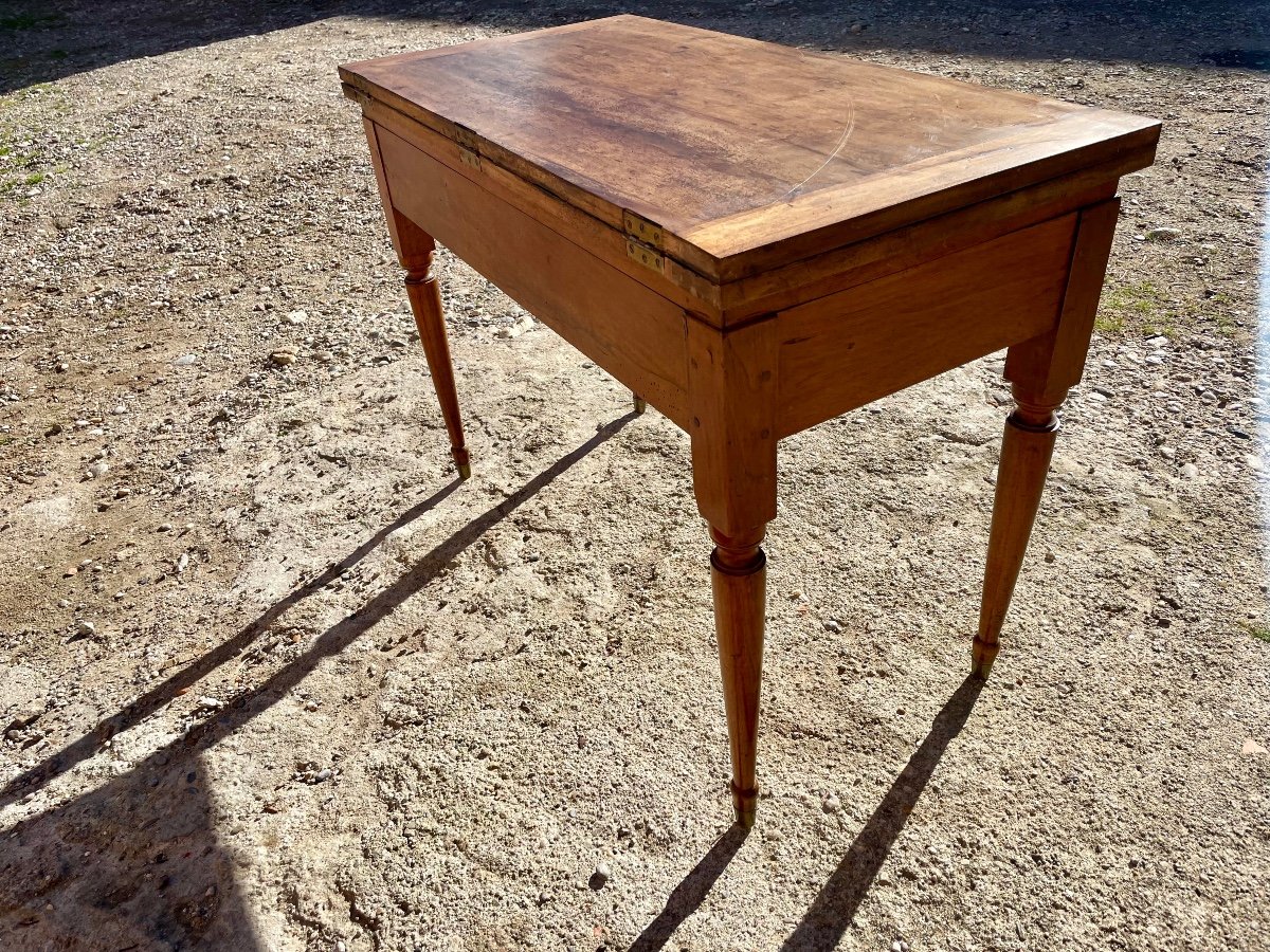 Table A Jeux Louis XVI En Noyer D époque XVIIIem Siècle.-photo-2