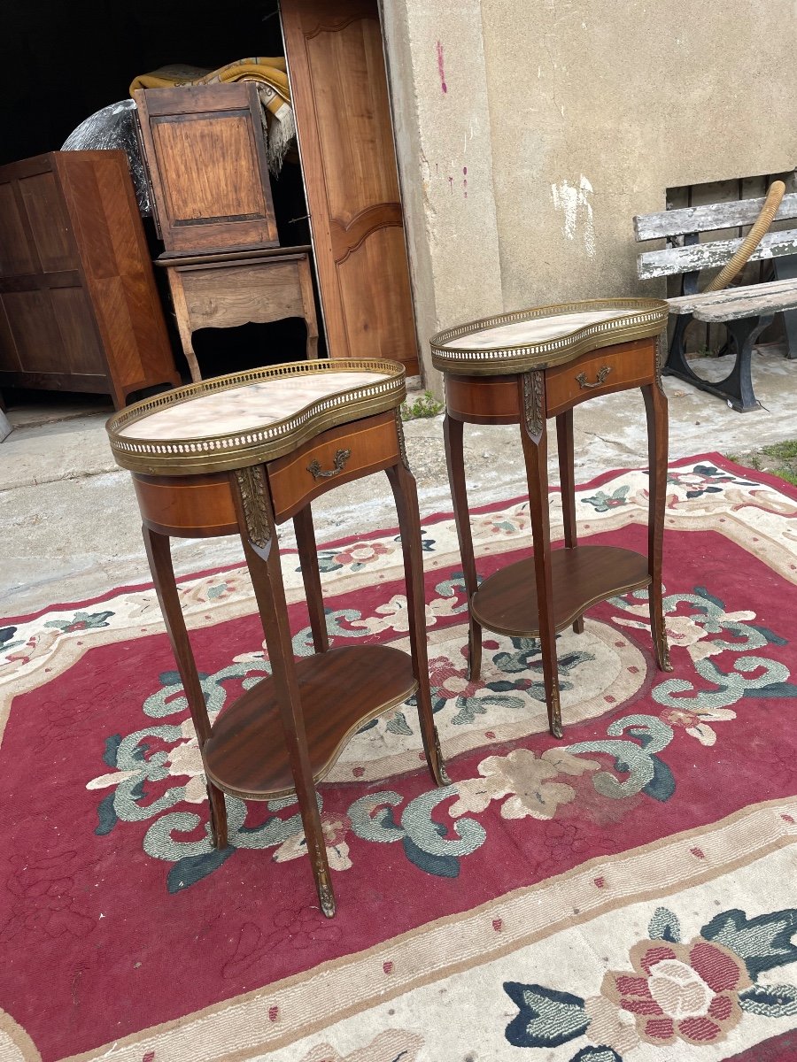 Pair Of Louis XV Mahogany Bedside Tables, 1900.-photo-2