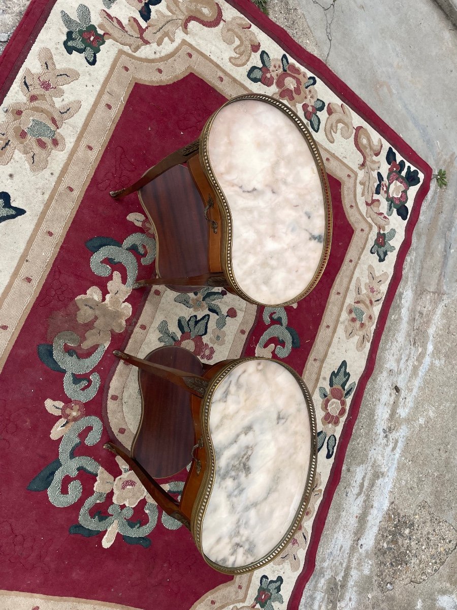 Pair Of Louis XV Mahogany Bedside Tables, 1900.-photo-3