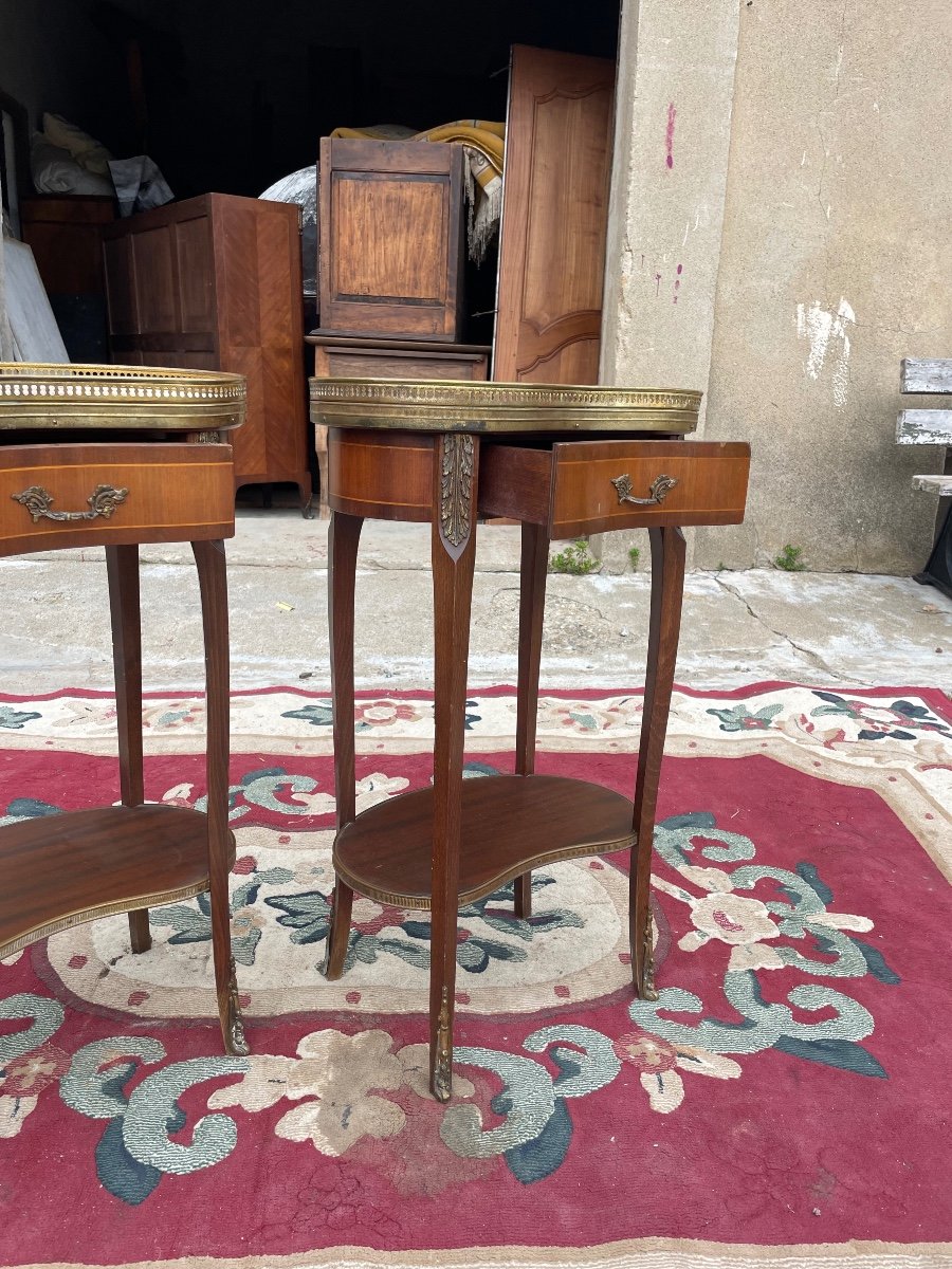 Pair Of Louis XV Mahogany Bedside Tables, 1900.-photo-1