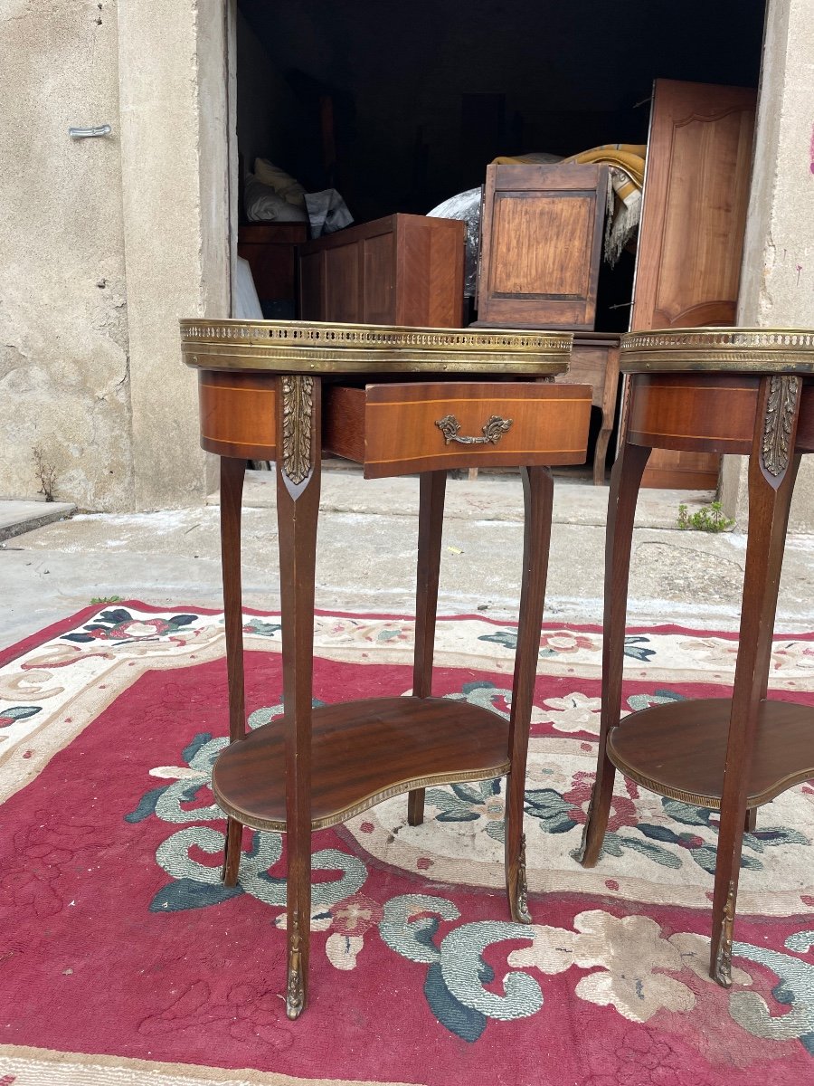 Pair Of Louis XV Mahogany Bedside Tables, 1900.-photo-2