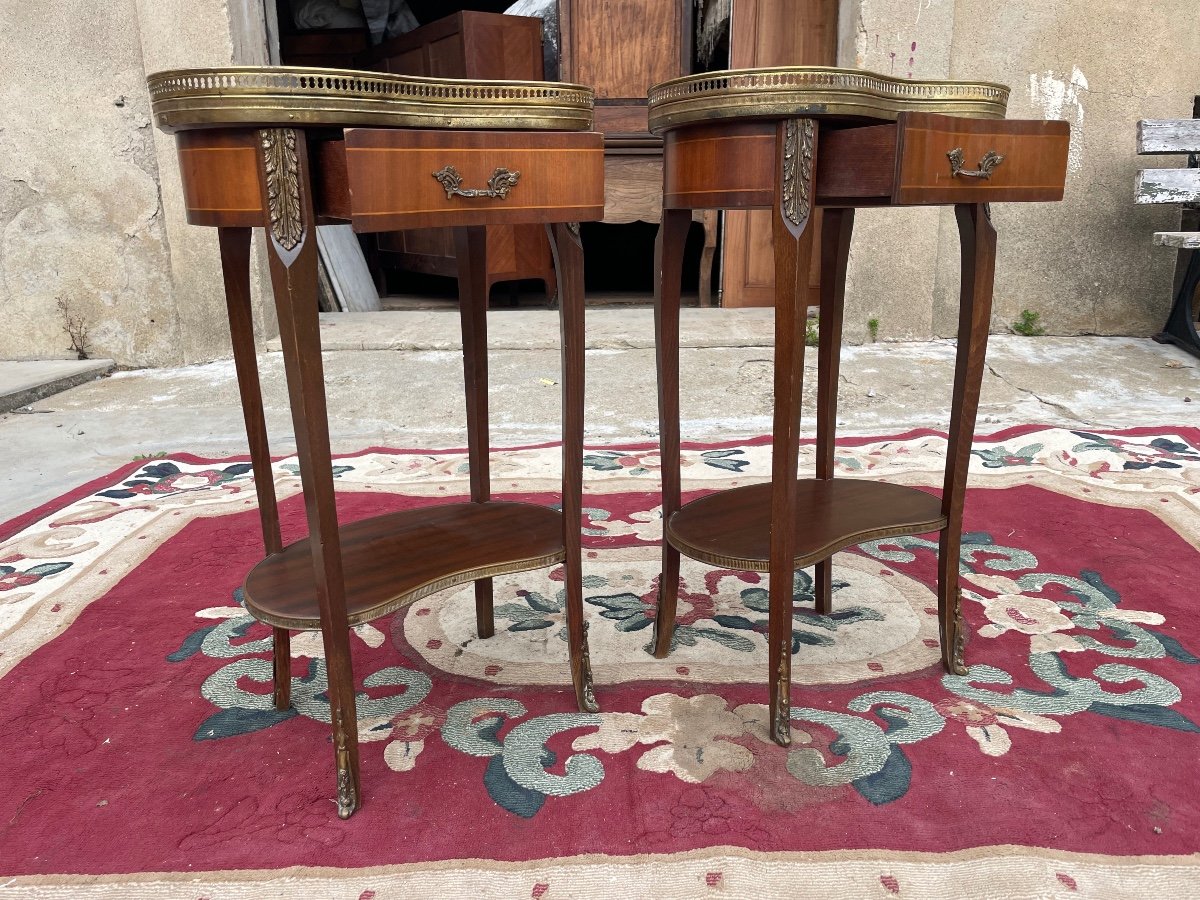 Pair Of Louis XV Mahogany Bedside Tables, 1900.-photo-3