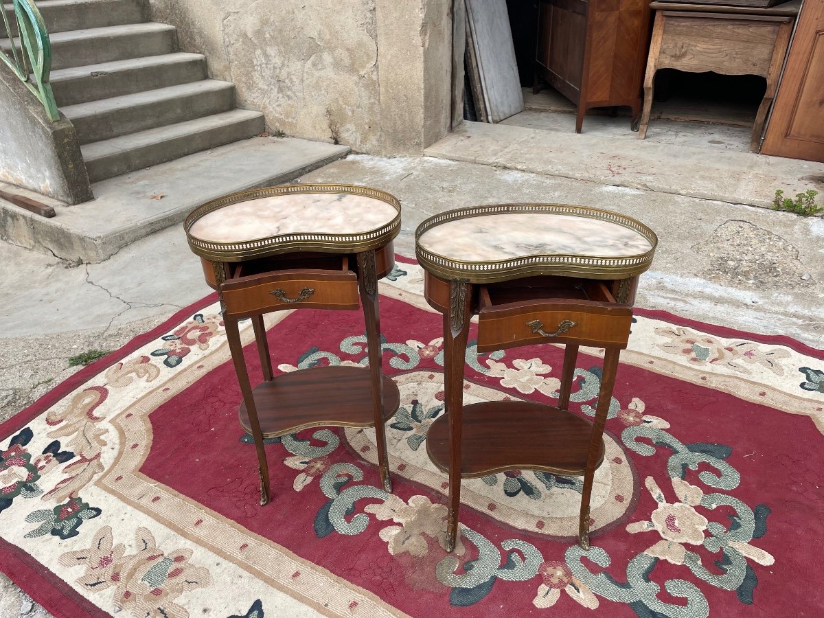 Pair Of Louis XV Mahogany Bedside Tables, 1900.-photo-4