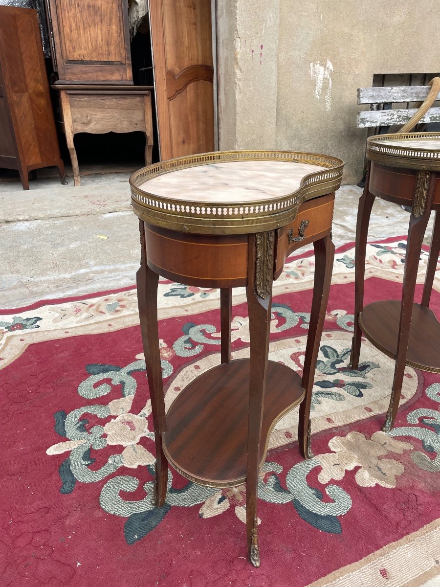 Pair Of Louis XV Mahogany Bedside Tables, 1900.-photo-8