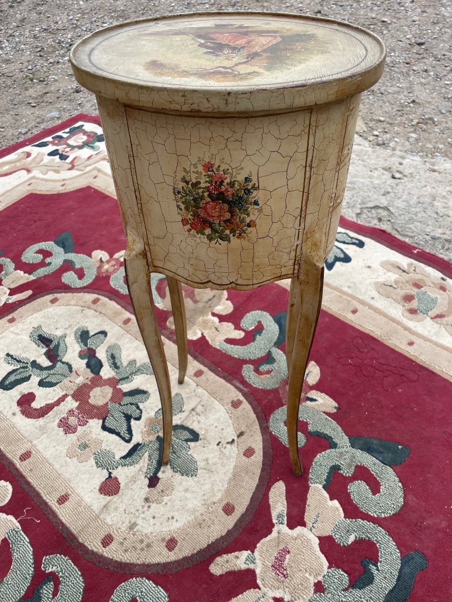 Bedside Table, Louis XV, In Period Lacquered Wood, 1900 -photo-4