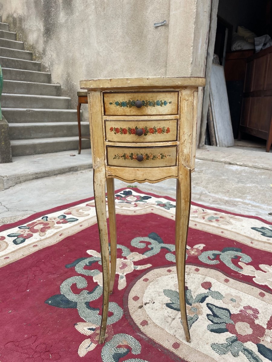 Bedside Table, Louis XV, In Period Lacquered Wood, 1900 -photo-5