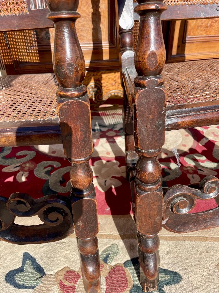 Pair Of 18th Century Regency Walnut Armchairs.-photo-1