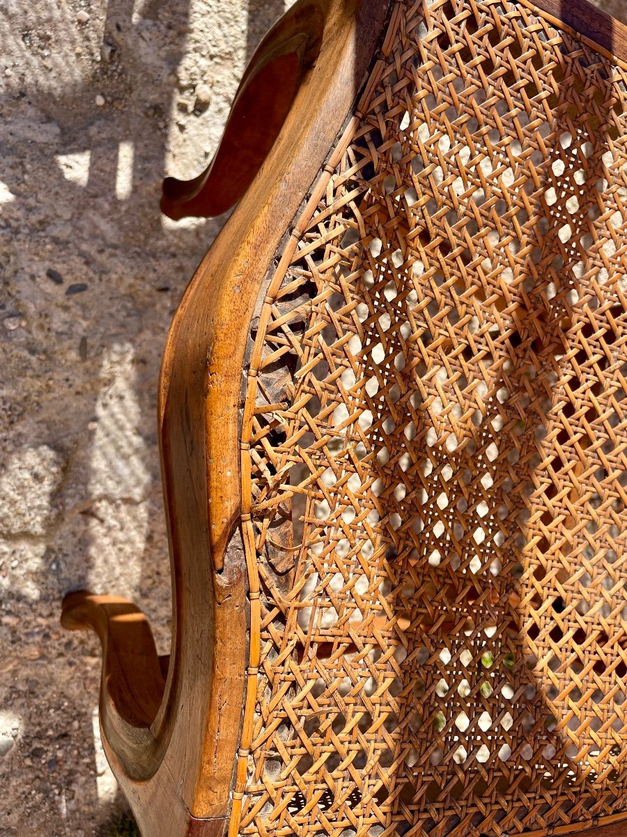 Suite De 6 Chaises  Louis XV, En Noyer ,  D époque  XIXém Siècle.-photo-5