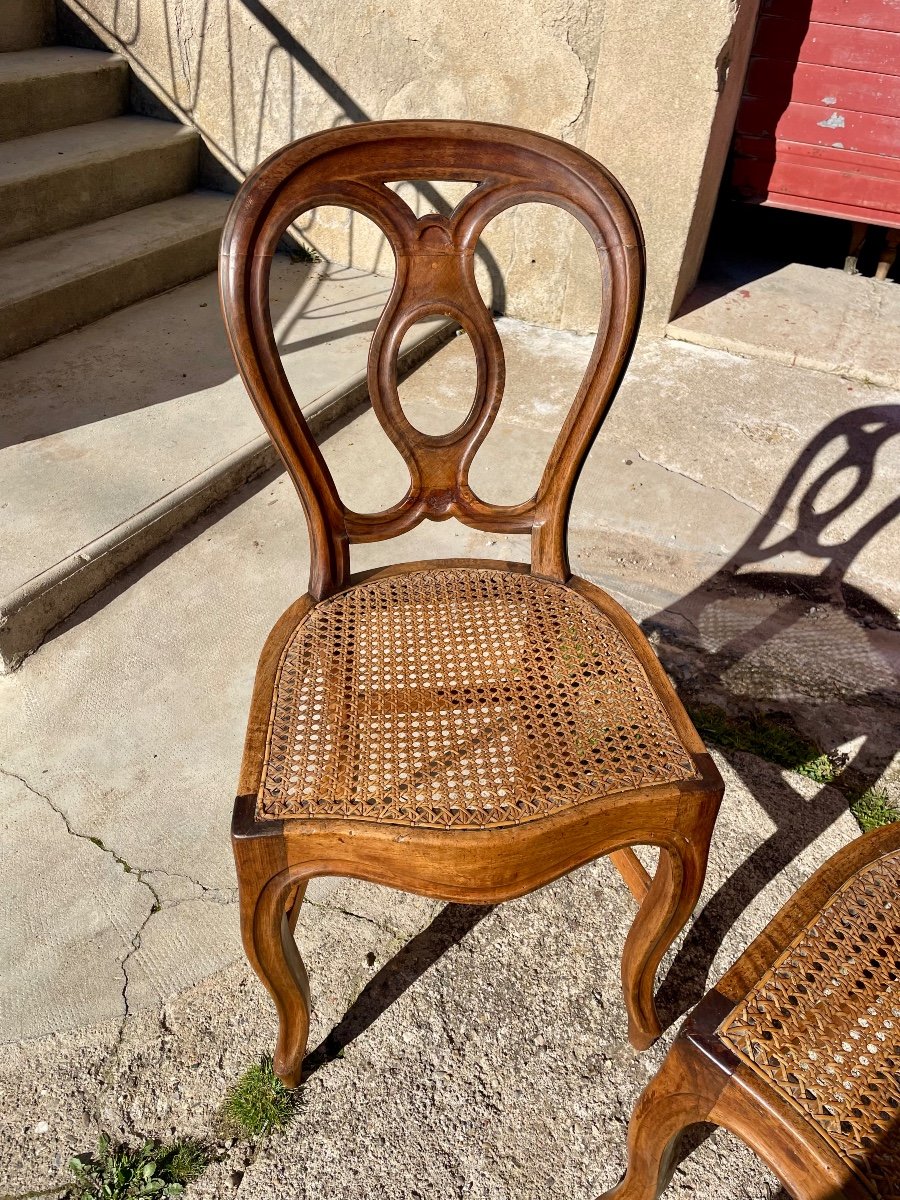 Suite De 6 Chaises  Louis XV, En Noyer ,  D époque  XIXém Siècle.-photo-7