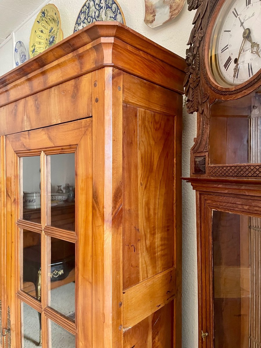 Library Display Case Restoration In Cherry Wood From The 19th Century -photo-6