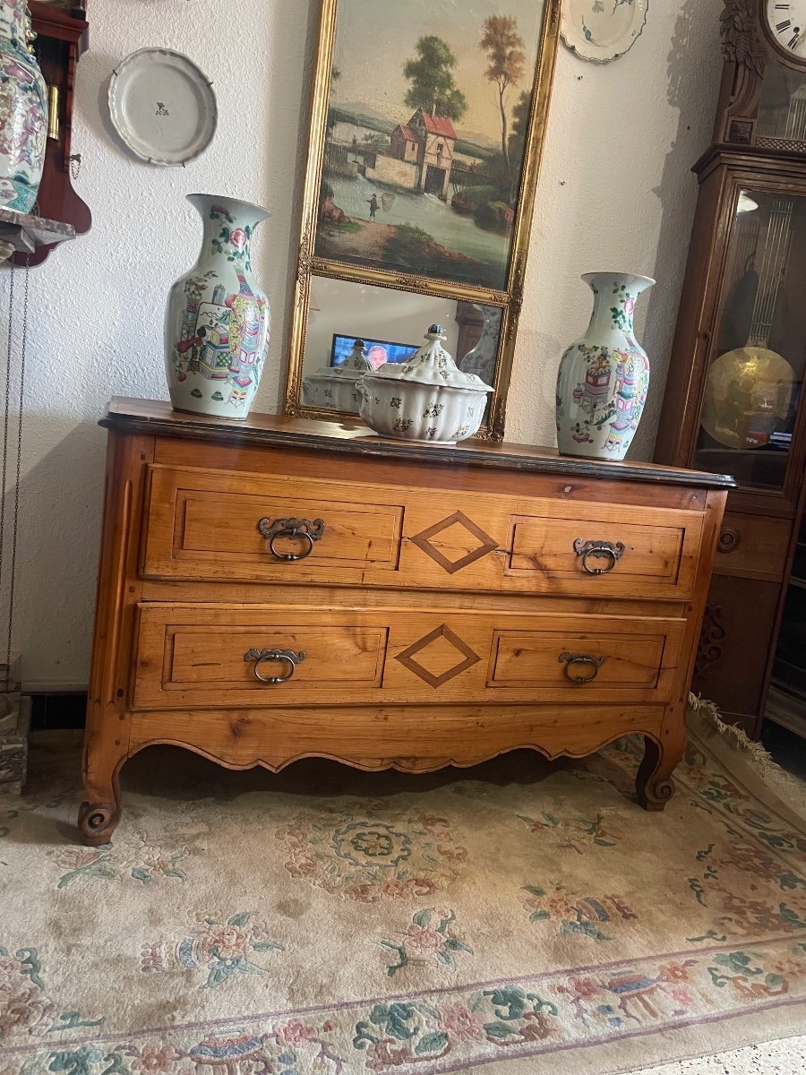 Louis XV Chest Of Drawers In Cherry Wood From The 18th Century.-photo-2