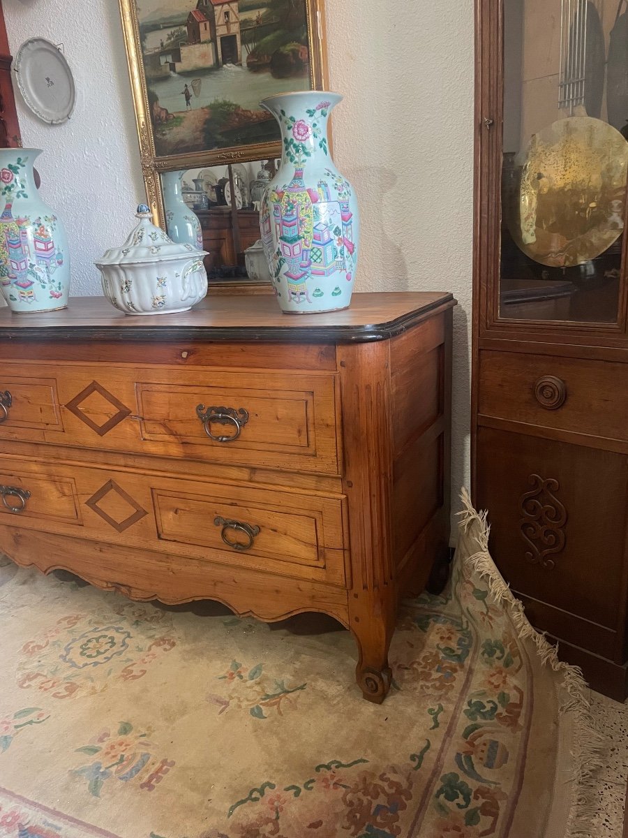 Louis XV Chest Of Drawers In Cherry Wood From The 18th Century.-photo-4