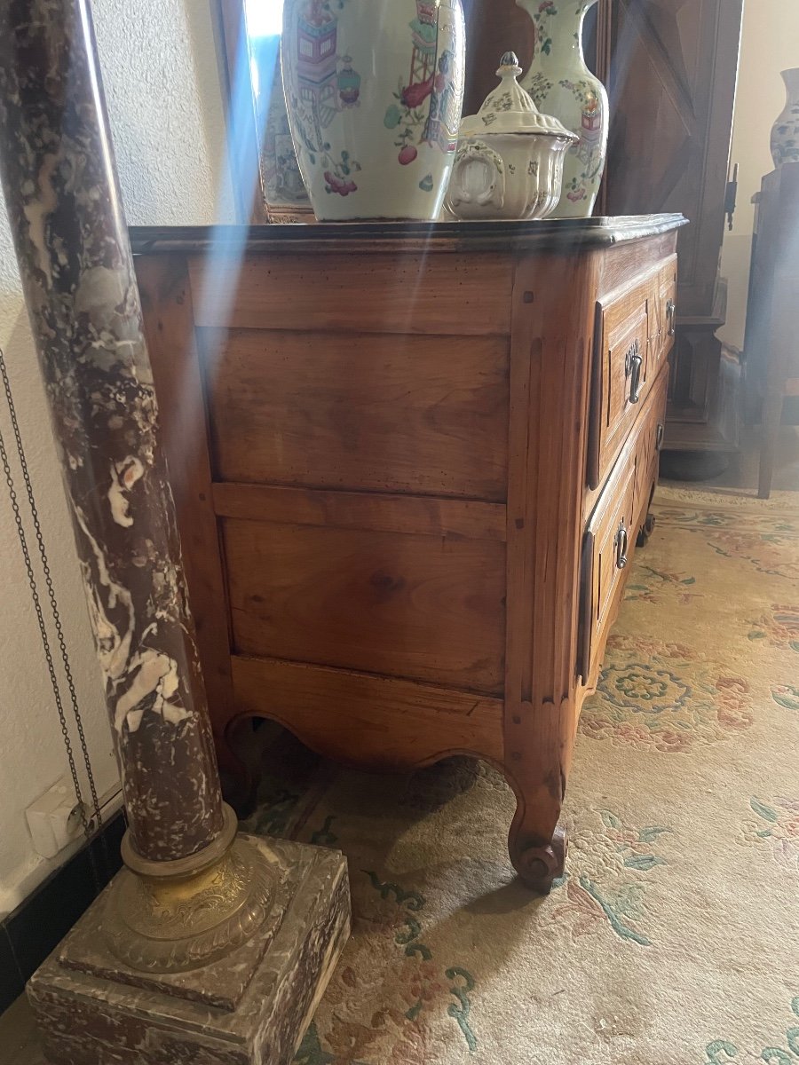 Louis XV Chest Of Drawers In Cherry Wood From The 18th Century.-photo-2