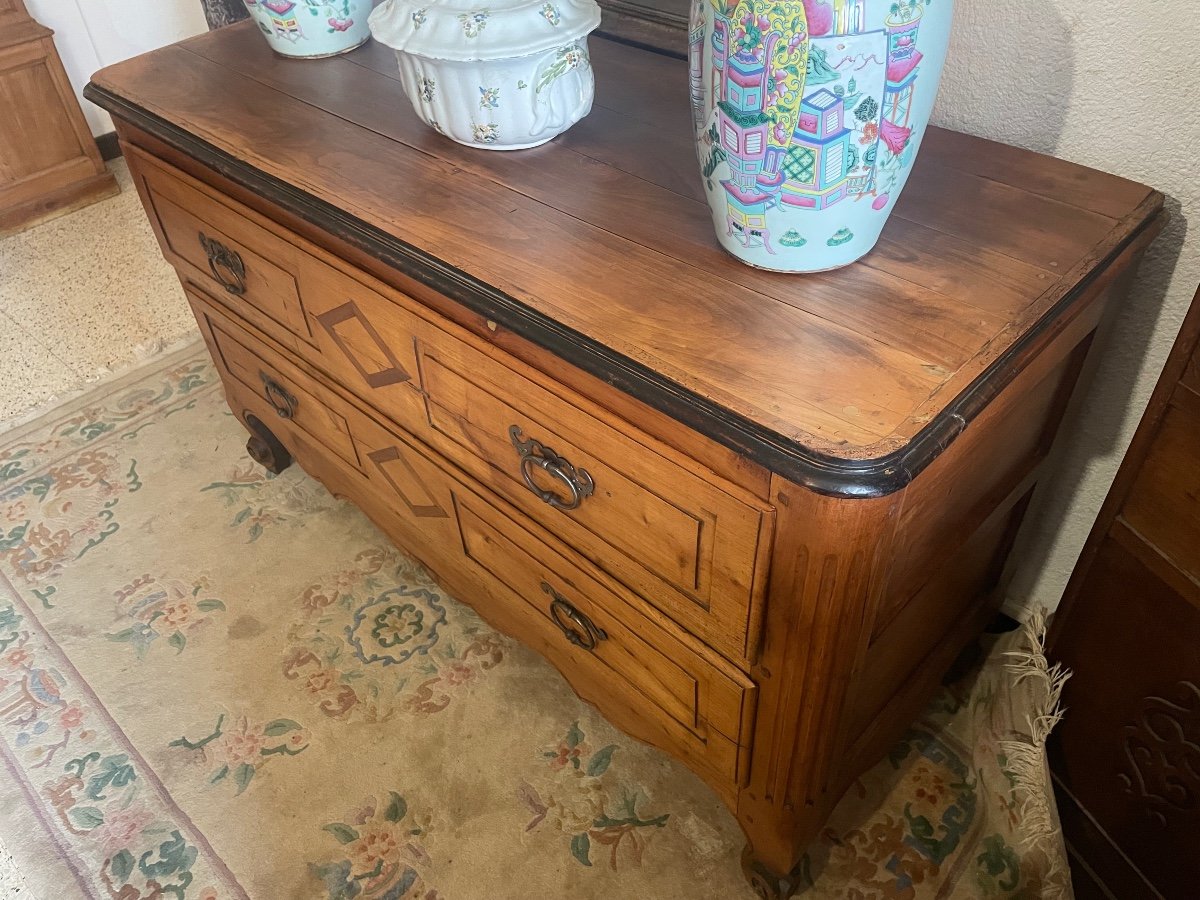 Louis XV Chest Of Drawers In Cherry Wood From The 18th Century.-photo-5